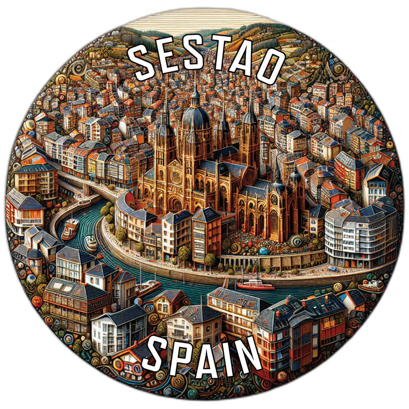 Sestao Spain Souvenir Die Cut Flat Magnet 2-Inch