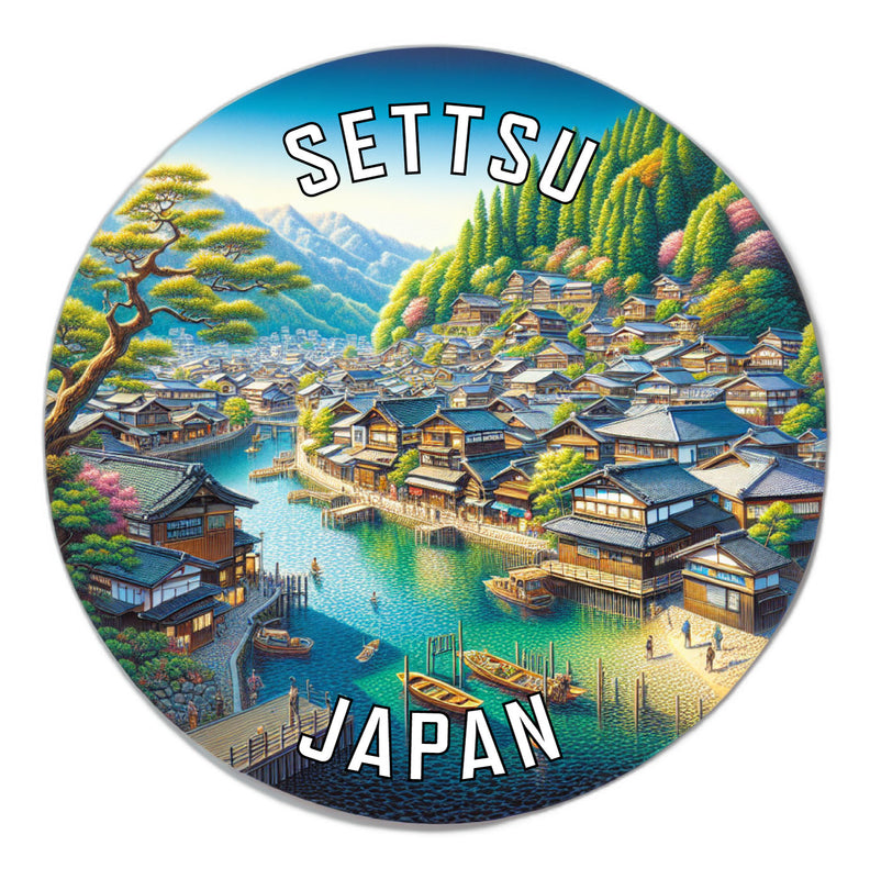 Settsu Japan Souvenir Die Cut Flat Magnet 6-Inch