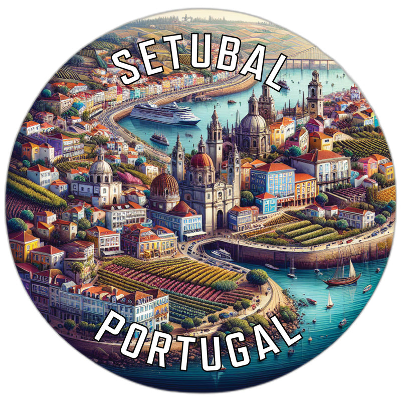 Setubal Portugal Souvenir Die Cut Flat Magnet 6-Inch