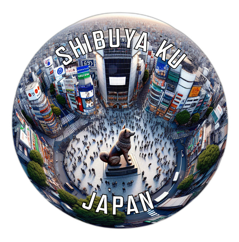 Shibuya ku Japan Souvenir Die Cut Flat Magnet 2-Inch