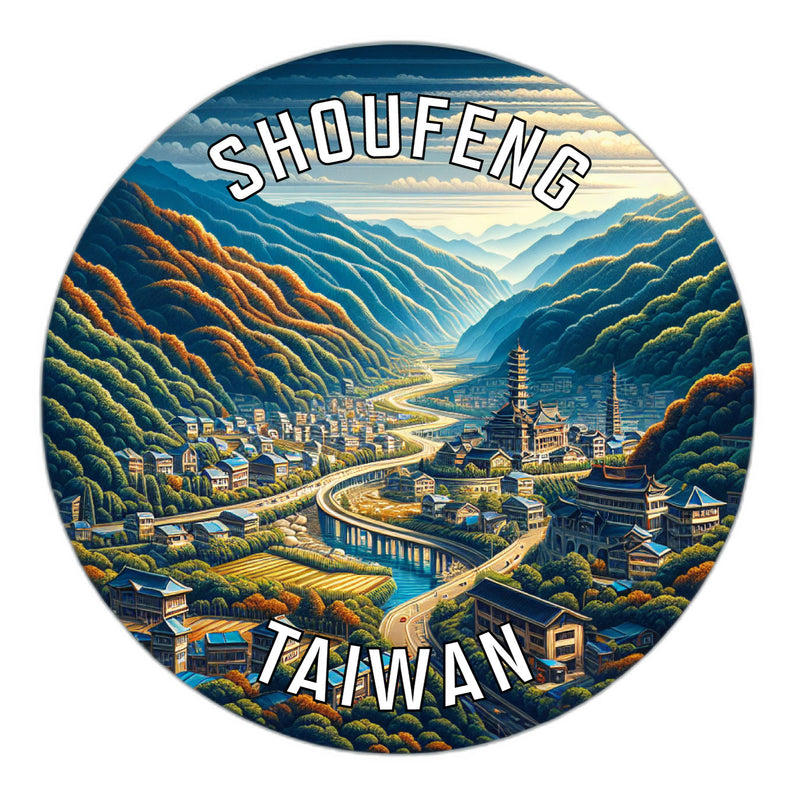 Shoufeng Taiwan Souvenir Die Cut Flat Magnet 2-Inch