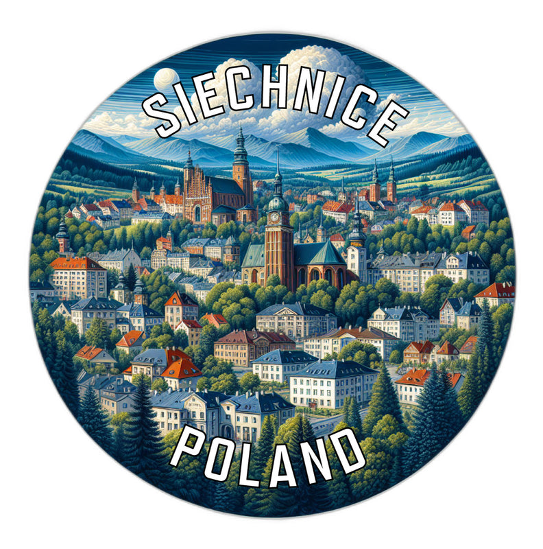 Siechnice Poland Souvenir Die Cut Flat Magnet 6-Inch