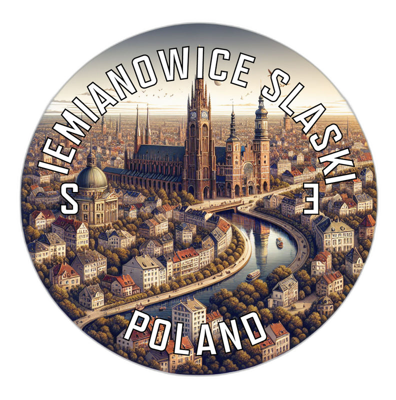 Siemianowice Slaskie Poland Souvenir Die Cut Flat Magnet 2-Inch