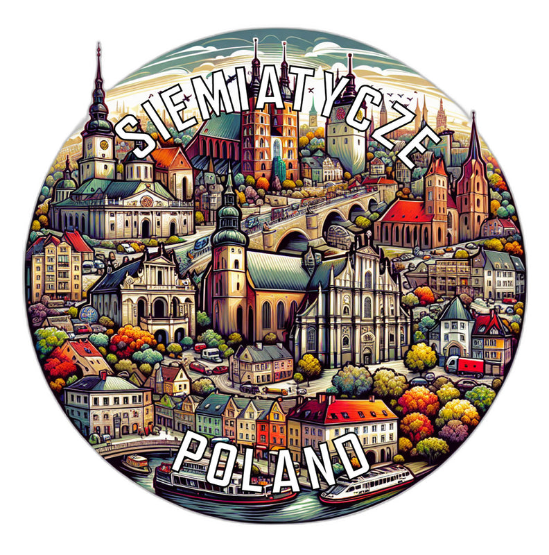 Siemiatycze Poland Souvenir Die Cut Flat Magnet 3-Inch