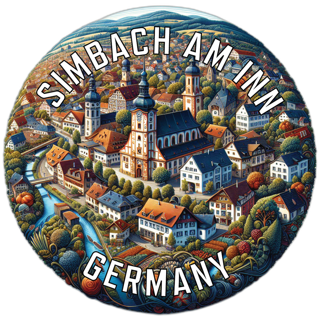 Simbach am Inn Germany Souvenir Die Cut Flat Magnet 6-Inch