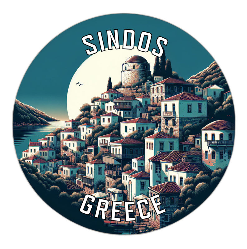 Sindos Greece Souvenir Die Cut Flat Magnet 6-Inch
