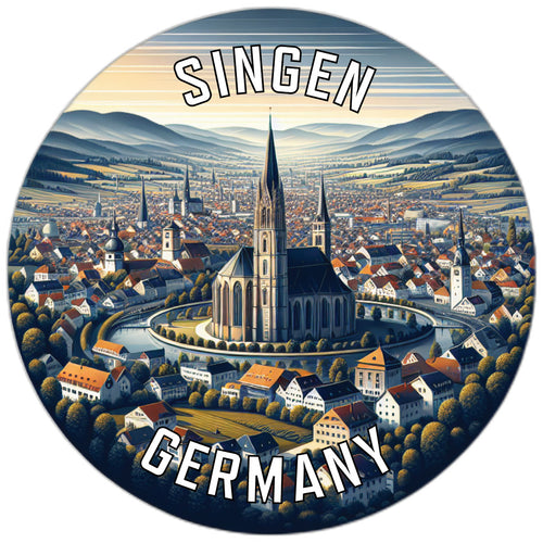 Singen Germany Souvenir Die Cut Flat Magnet 6-Inch