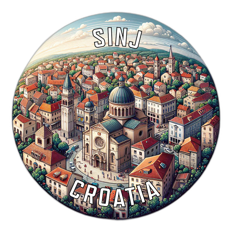 Sinj Croatia Souvenir Die Cut Flat Magnet 6-Inch