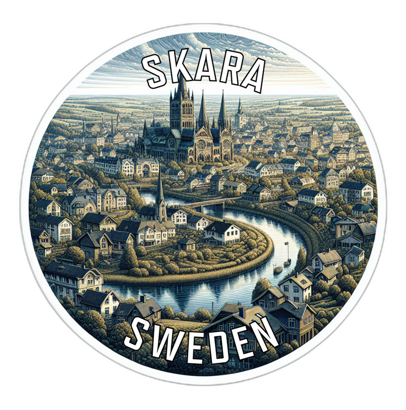 Skara Sweden Souvenir Die Cut Flat Magnet 2-Inch