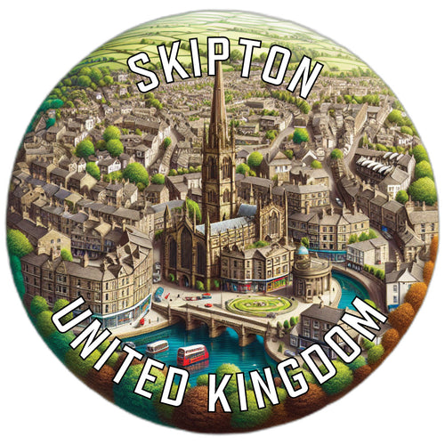 Skipton United Kingdom Souvenir Die Cut Flat Magnet 6-Inch