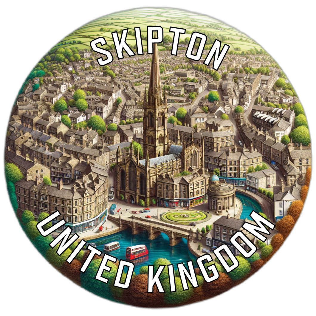 Skipton United Kingdom Souvenir Die Cut Flat Magnet 6-Inch