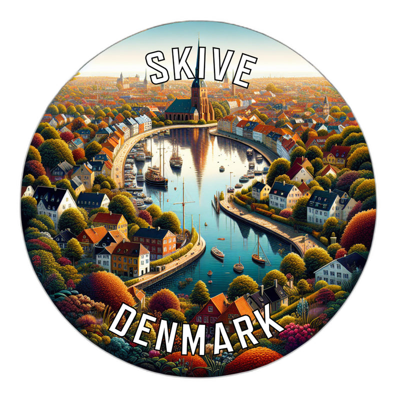 Skive Denmark Souvenir Die Cut Flat Magnet 2-Inch