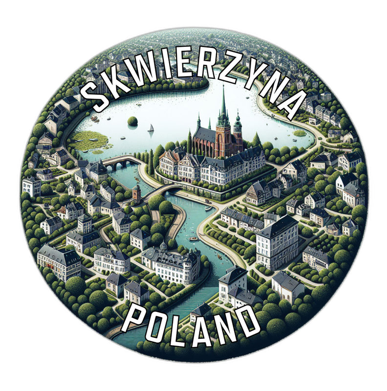 Skwierzyna Poland Souvenir Die Cut Flat Magnet 6-Inch