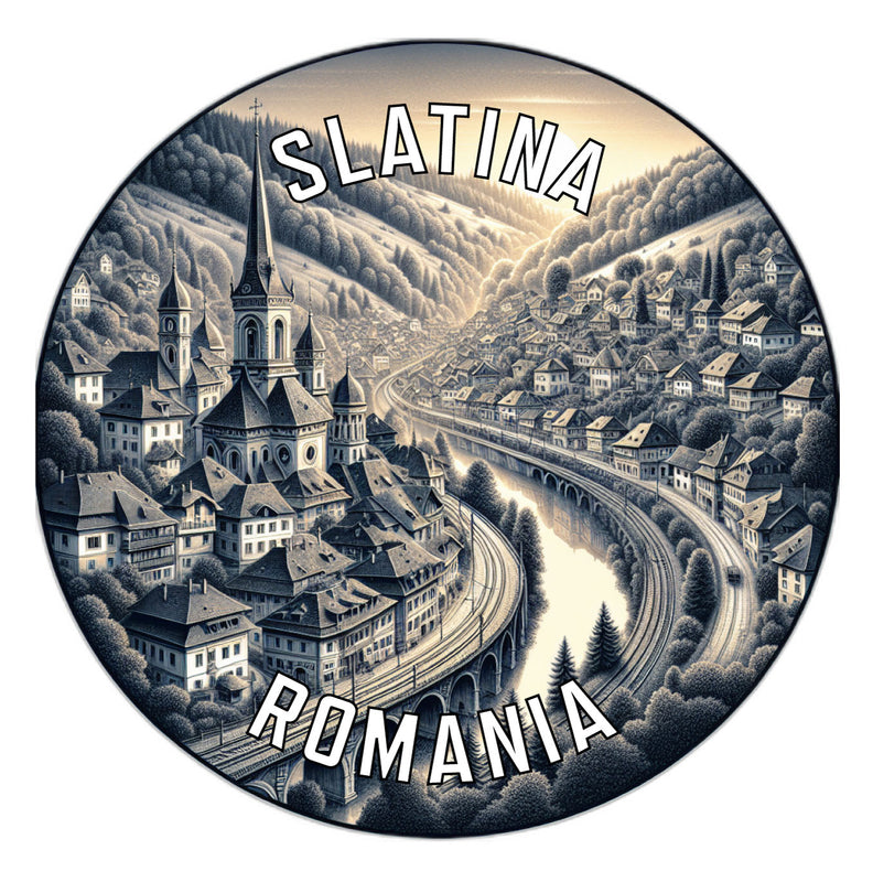 Slatina Romania Souvenir Die Cut Flat Magnet 2-Inch