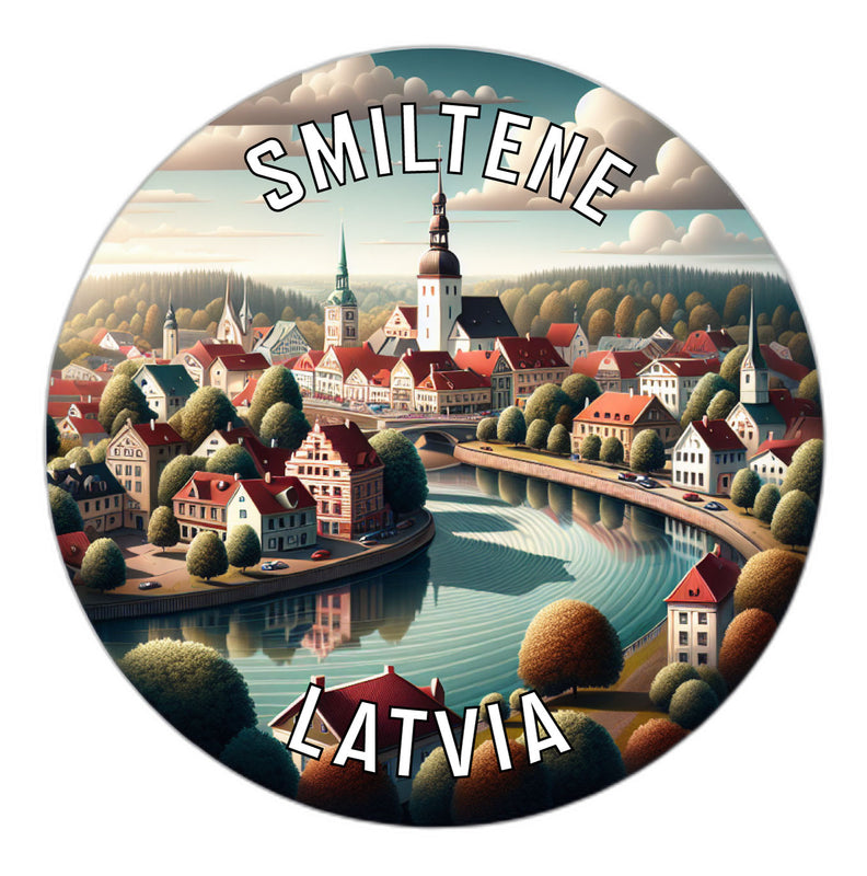 Smiltene Latvia Souvenir Die Cut Flat Magnet 2-Inch