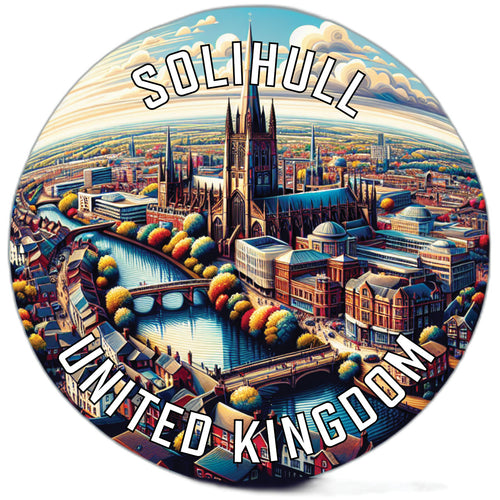 Solihull United Kingdom Souvenir Die Cut Flat Magnet 2-Inch