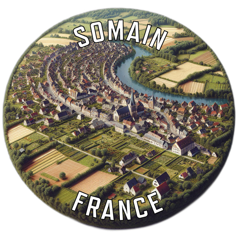 Somain France Souvenir Die Cut Flat Magnet 2-Inch