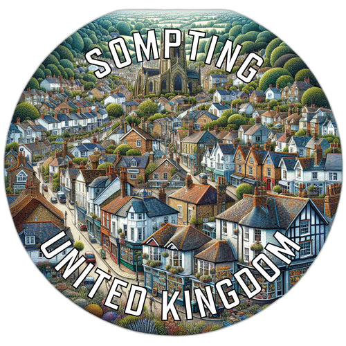 Sompting United Kingdom Souvenir Die Cut Flat Magnet 2-Inch