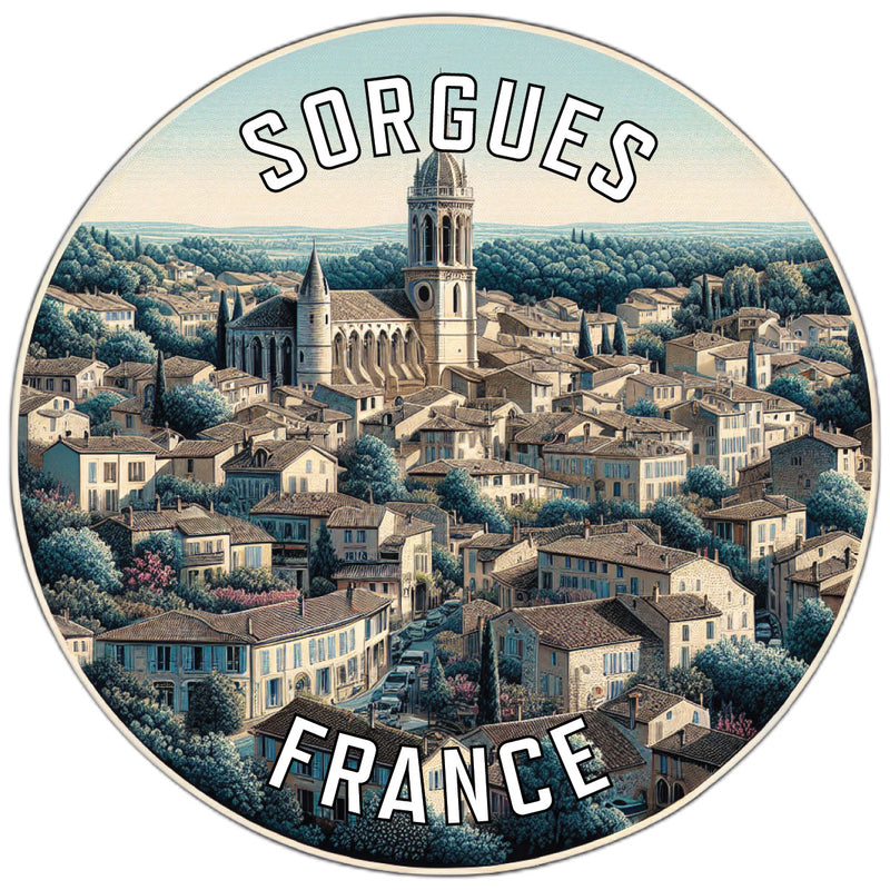 Sorgues France Souvenir Die Cut Flat Magnet 2-Inch