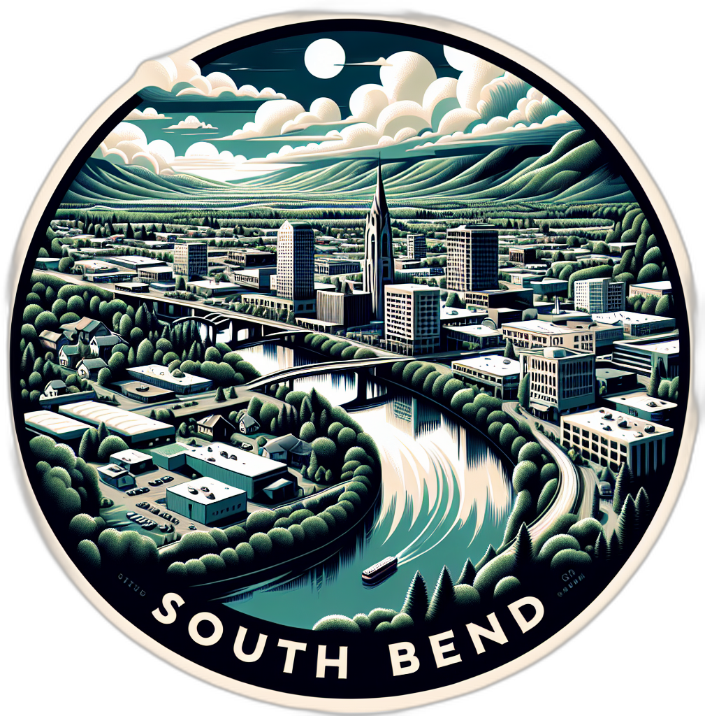 South Bend Washington Souvenir Die Cut Flat Magnet 2-Inch