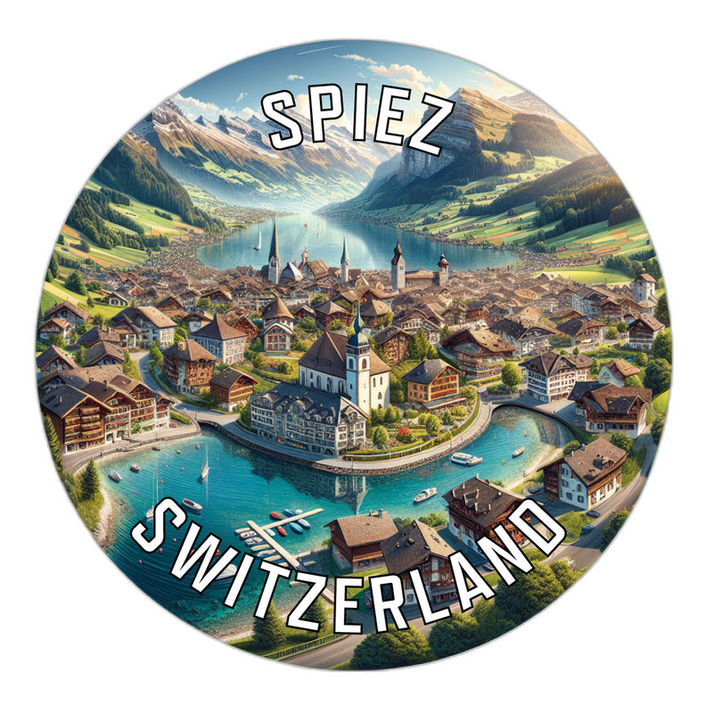 Spiez Switzerland Souvenir Die Cut Flat Magnet 2-Inch