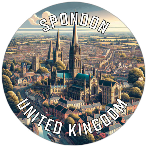 Spondon United Kingdom Souvenir Die Cut Flat Magnet 3-Inch
