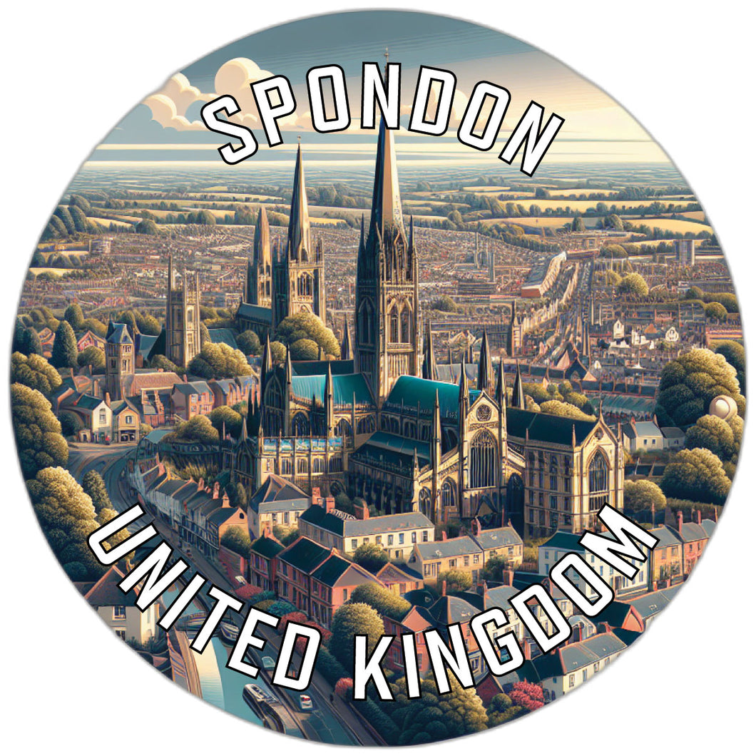 Spondon United Kingdom Souvenir Die Cut Flat Magnet 3-Inch