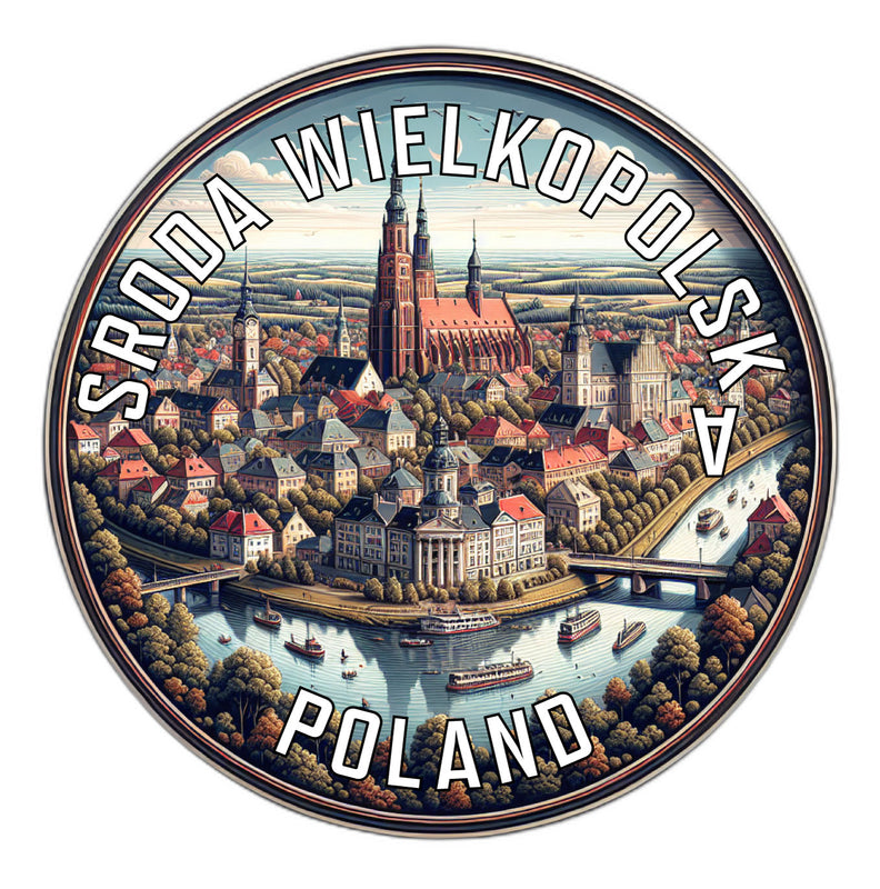 Sroda Wielkopolska Poland Souvenir Die Cut Flat Magnet 6-Inch