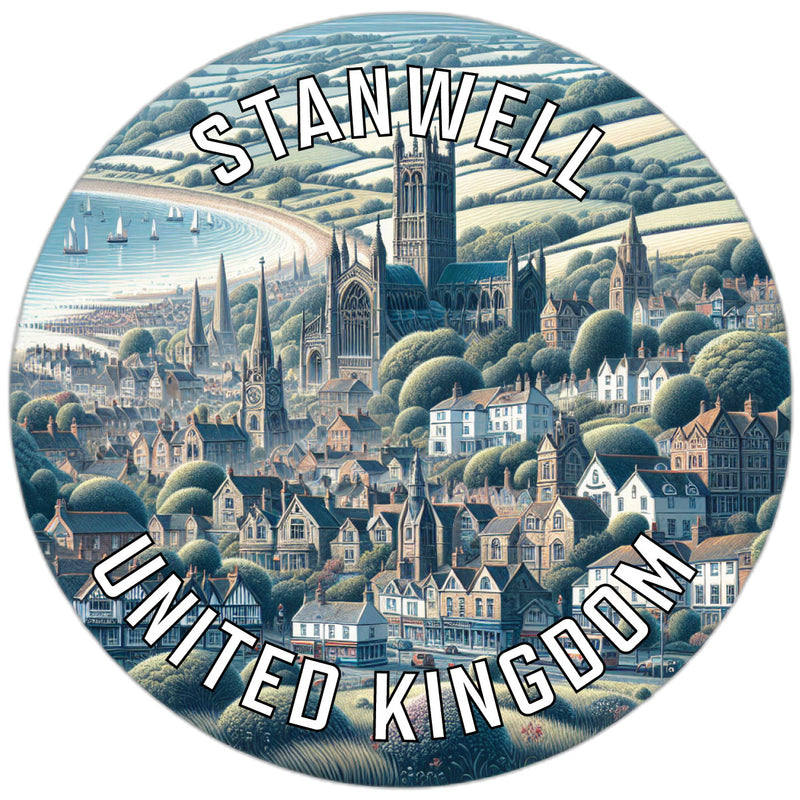 Stanwell United Kingdom Souvenir Die Cut Flat Magnet 2-Inch