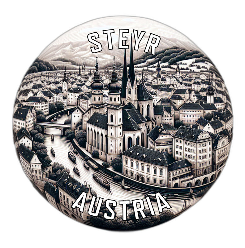 Steyr Austria Souvenir Die Cut Flat Magnet 2-Inch