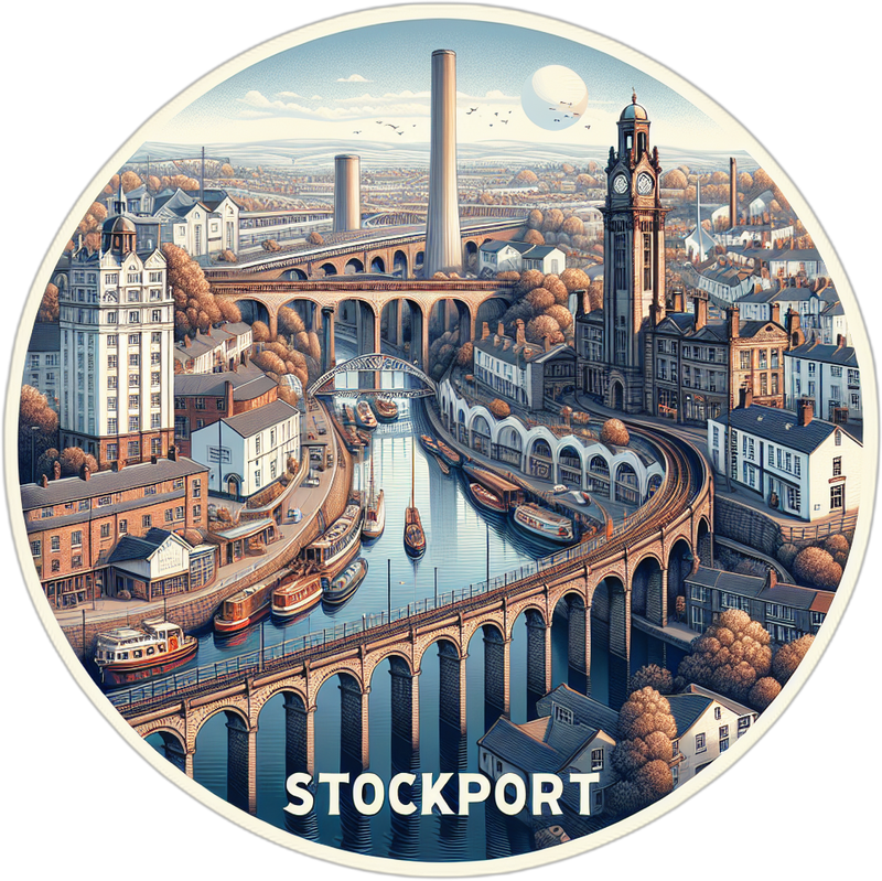 Stockport United Kingdom Souvenir Die Cut Flat Magnet 2-Inch