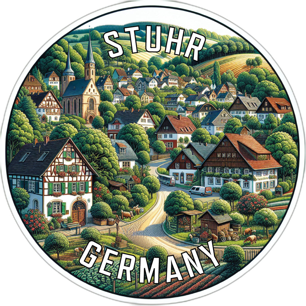 Stuhr Germany Souvenir Die Cut Flat Magnet 2-Inch
