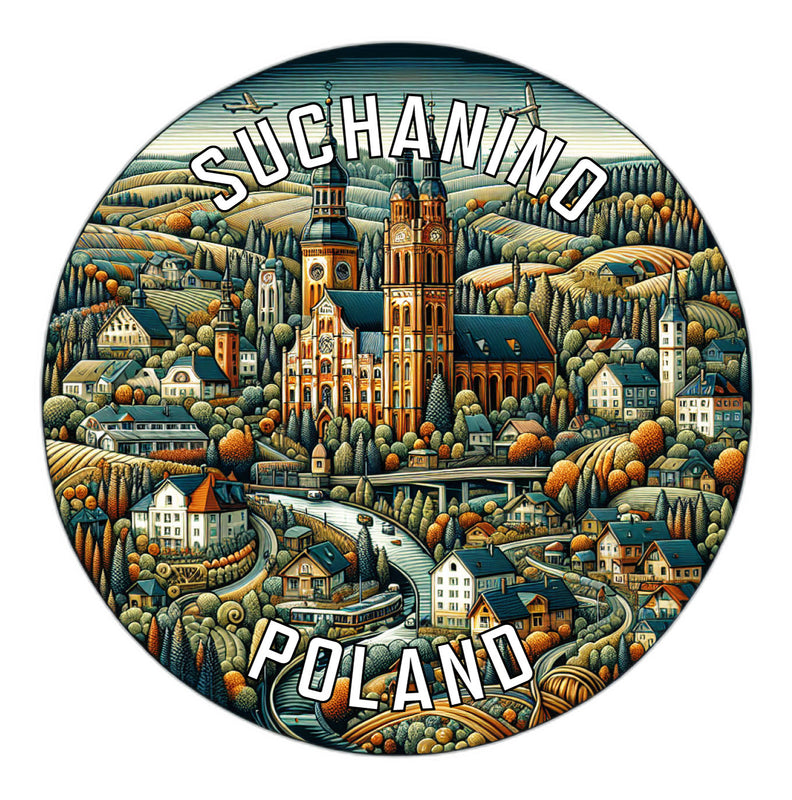 Suchanino Poland Souvenir Die Cut Flat Magnet 2-Inch