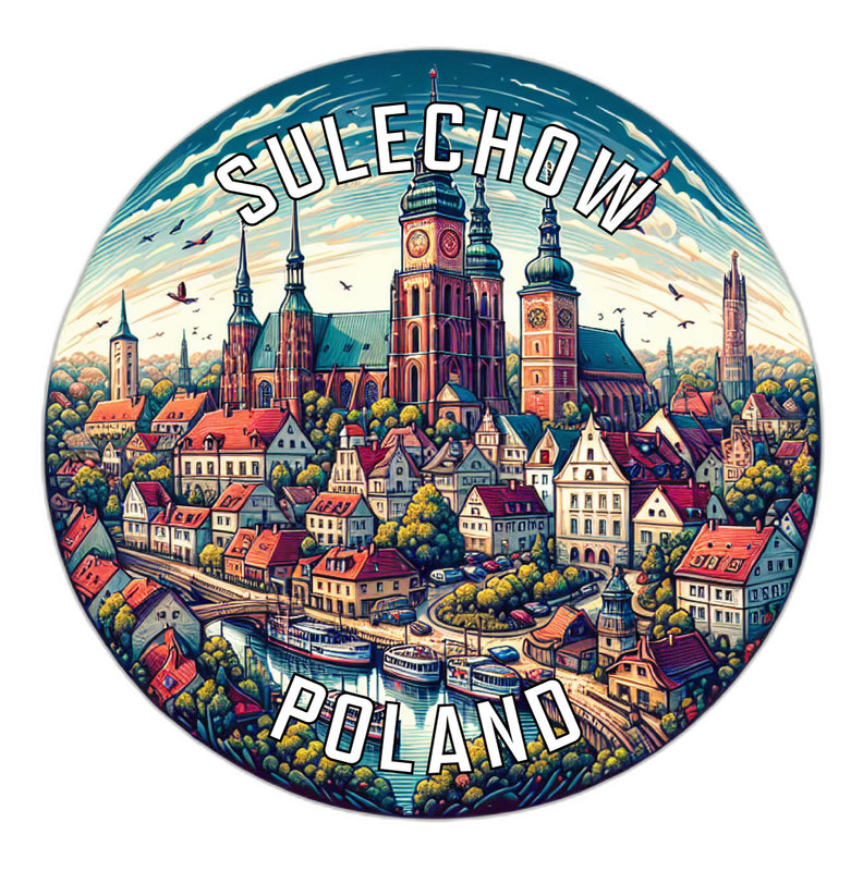 Sulechow Poland Souvenir Die Cut Flat Magnet 6-Inch