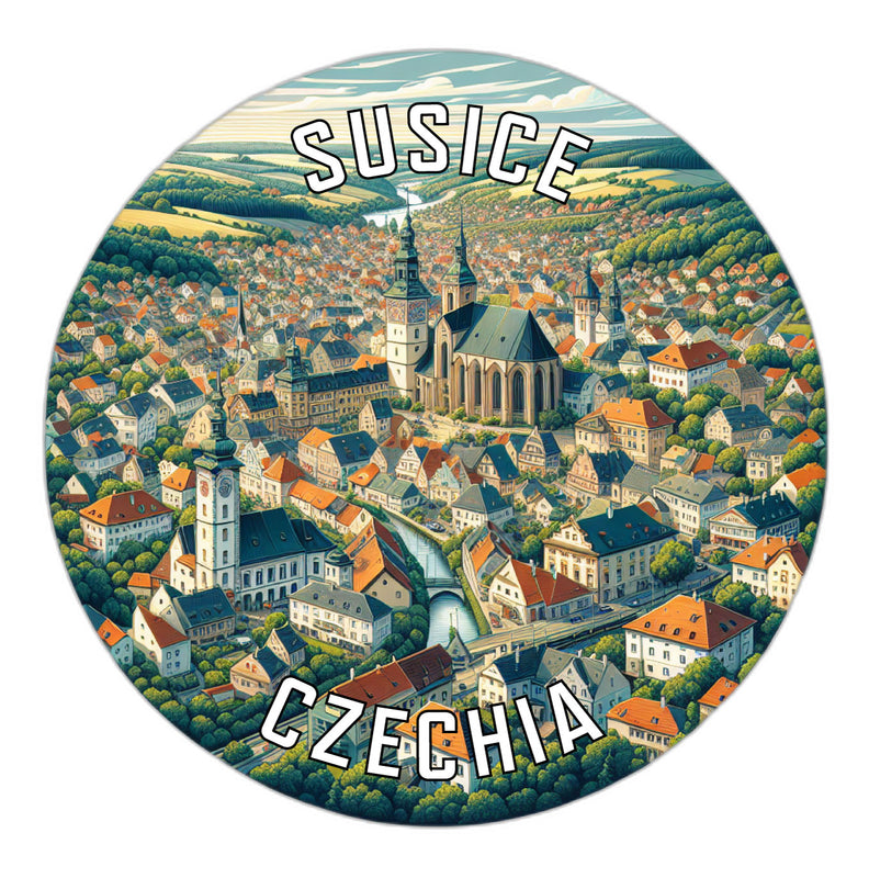 Susice Czechia Souvenir Die Cut Flat Magnet 2-Inch