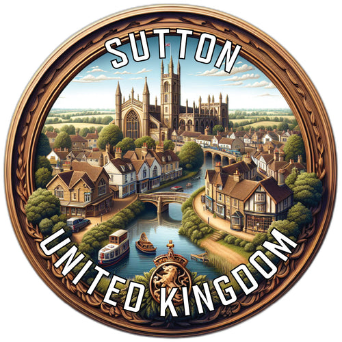 Sutton United Kingdom Souvenir Die Cut Flat Magnet 6-Inch