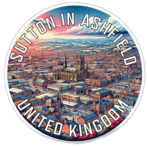 Sutton in Ashfield United Kingdom Souvenir Die Cut Flat Magnet 2-Inch