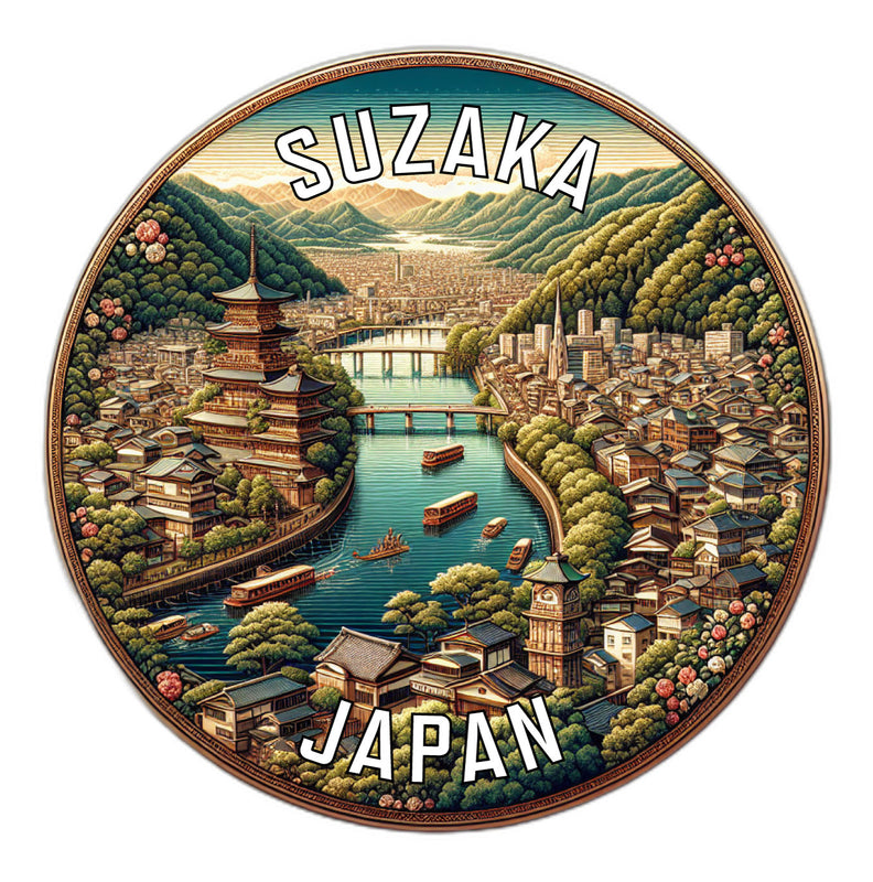 Suzaka Japan Souvenir Die Cut Flat Magnet 2-Inch