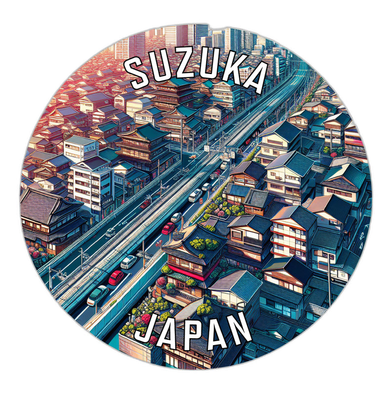 Suzuka Japan Souvenir Die Cut Flat Magnet 6-Inch