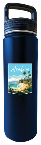 Anaheim California Design B Souvenir 32 oz Insulated Stainless Steel Tumbler Water Bottle with Screw on Lid Navy 2-Pack