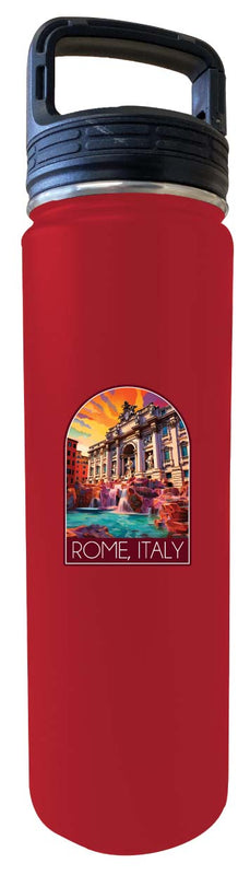 Rome Italy Design B Souvenir 32 oz Insulated Stainless Steel Tumbler Water Bottle with Screw on Lid Red 2-Pack