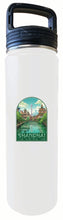 Load image into Gallery viewer, Shanghai China Old Town Design Souvenir 32 oz Insulated Stainless Steel Tumbler Water Bottle with Screw on Lid
