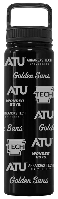 Arkansas Tech University Officially Licensed 24 oz Engraved Insulated Tumbler Water Bottle with Screw on Lid Black