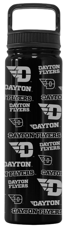 Dayton Flyers Officially Licensed 24 oz Engraved Insulated Tumbler Water Bottle with Screw on Lid Black