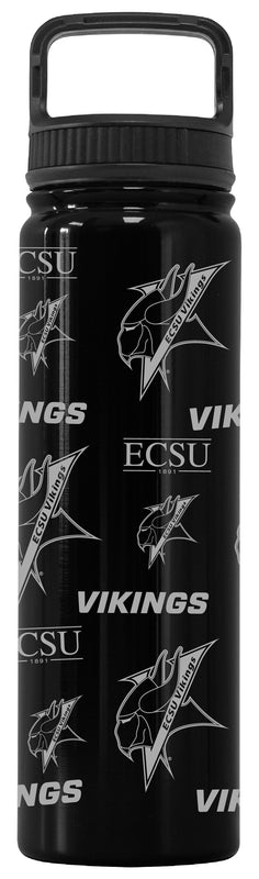 Elizabeth City State University Officially Licensed 24 oz Engraved Insulated Tumbler Water Bottle with Screw on Lid Black