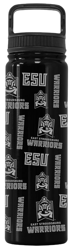 East Stroudsburg University Officially Licensed 24 oz Engraved Insulated Tumbler Water Bottle with Screw on Lid Black