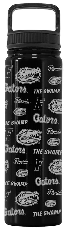 Florida Gators Officially Licensed 24 oz Engraved Insulated Tumbler Water Bottle with Screw on Lid Black