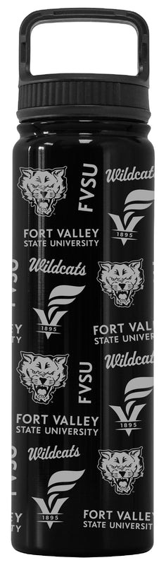 Fort Valley State University Officially Licensed 24 oz Engraved Insulated Tumbler Water Bottle with Screw on Lid