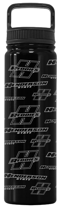 Henderson State Reddies Officially Licensed 24 oz Engraved Insulated Tumbler Water Bottle with Screw on Lid Black