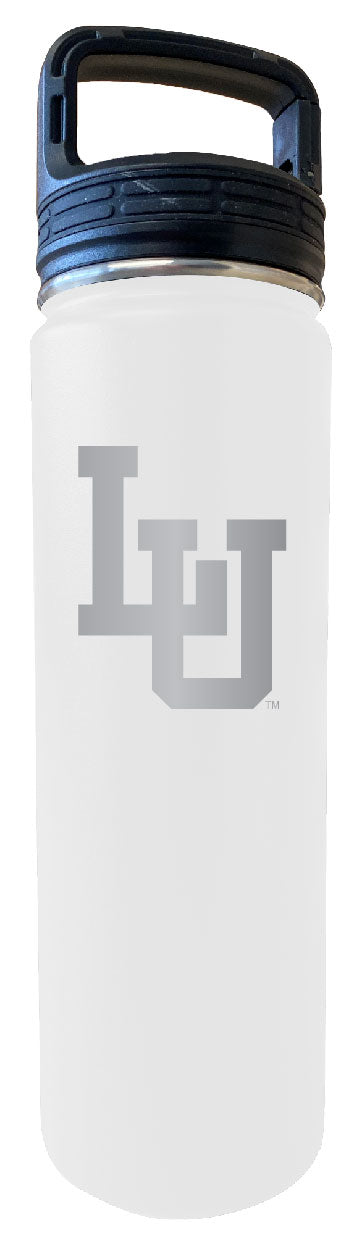 Lehigh University Mountain Hawks 24 oz Engraved Insulated Stainless Steel Tumbler Water Bottle with Screw on Lid Officially Licensed Collegiate Product White
